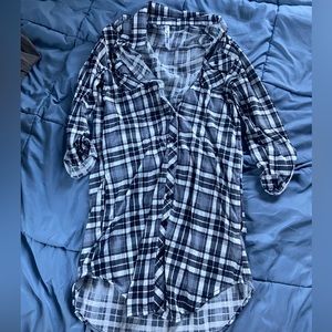 White Mark Women’s Plaid Tunic Shirt Size M